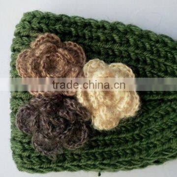 Good-looking 3 Flower Decorated Fashion Women Knitted Headband Headwear photo-4