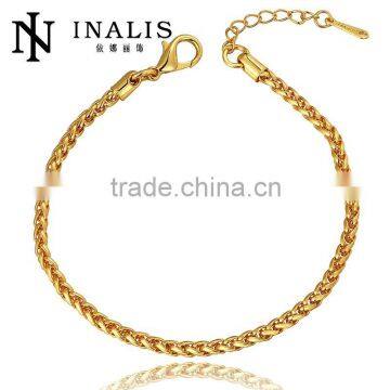 Handmade 0.3cm Width Gold Plated Fashion Charming Bangle Bracelet