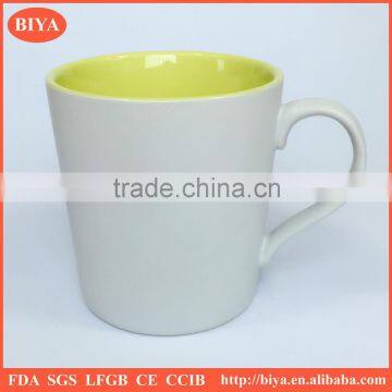 mug sublimation ceramic coffee mug for promotion with custom design ,matte white and shinny yellow