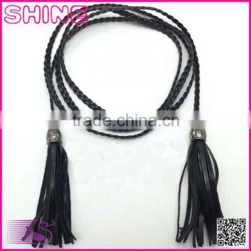 Women Hand-woven Chain Belt Korean Fashion Decorate Slim Leather Chain Belt