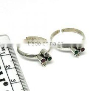 Unique Design !! Multi Stone 925 Sterling Silver Toe Ring, For Beautiful Foot, 925 Sterling Silver Jewelry photo-6