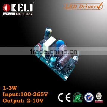 Input 100-256V LED Driver With Output 1-3W 2-10V 300MAH