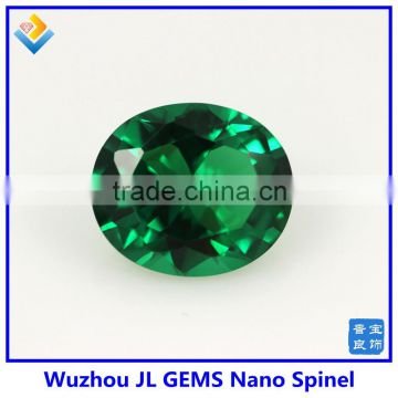 High Quality oval cut green Emerald 114# Nano Spinel stone