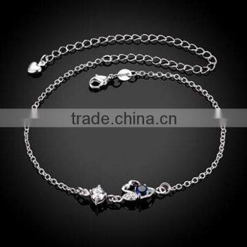 925 sterling silver temperament fashion zircon anklets                        
                                                Quality Choice