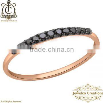 New Design 14k Rose Gold Ring Jewelry, Handmade Fashionable Ring Jewelry, Natural Diamond Black Ring Jewelry