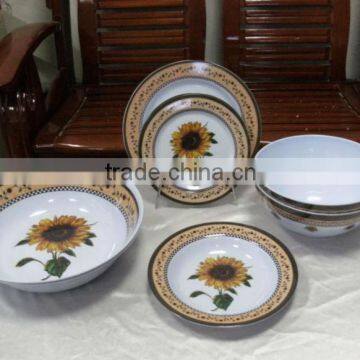 Sunflower print melamine dinner sets