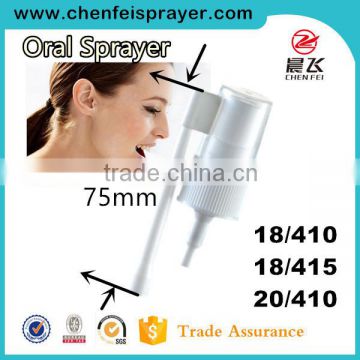 Screw oral sprayer 18/410 with medical sprayer nose 75m and discharger rate 0.12/T