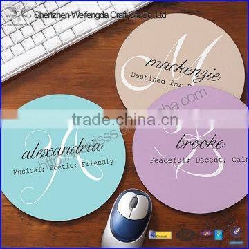 Fancy Plastic Round Printing Rubber Mouse Pad