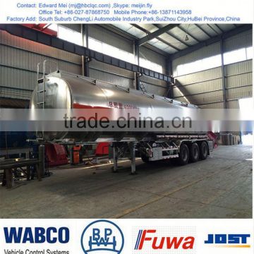 pupular fule tank trailer 40 m3, stainless steel tanker semi trailer