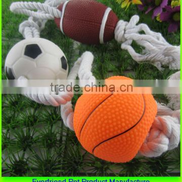 2014 Hot Rope Squeak Dog Toy Ball