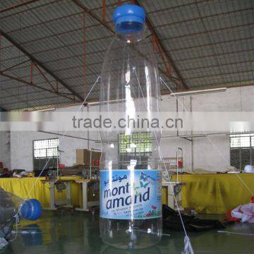 4m high transparent material inflatable pure water bottle model