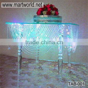 Acrylic table with hanging crystal for wedding table decoration,wedding,party,home&hotel decoration (TAB-001)