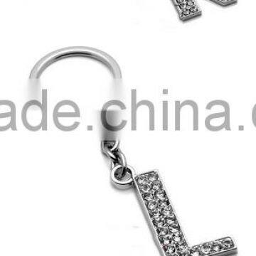 Trend Silver Plating Letter Crystal Keychain K0005 photo-2