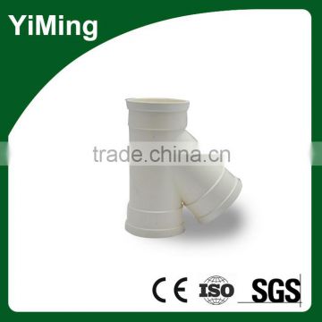 YiMing pvc 45 degree skew tee with china the highest quality