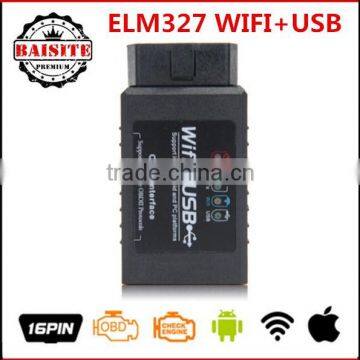 2016 Best Selling Latest Version V2.1 OBD2 WIFI usb elm327 elm 327 usb wi fi upport Android Iphone/Ipad