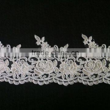 2015 High Quality Bridal Border Lace Trim for Dresses