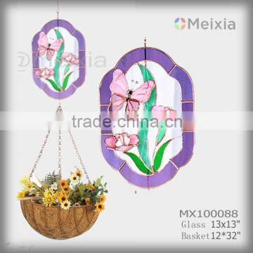 MX100088 tiffany style butterfly stained glass craft decoration hanging basket garden decoration