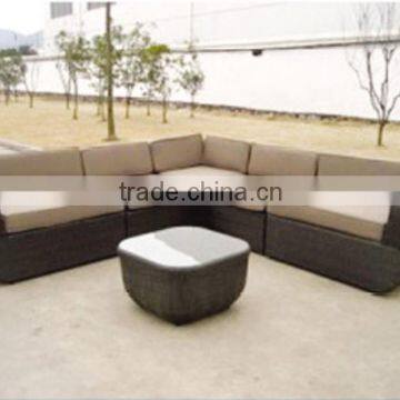 Outdoor Patio Garden Resin Plastic PE PVC Rattan Wicker Sectional Sofa Set photo-6