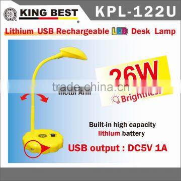 2016 Bedroom Lamps Built-in high capacity lithium battery Eye-Care led table lamp with usb port