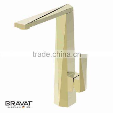 Wall mounted kitchen sink mixer tap cool single handle brass F776110G