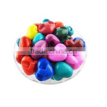 wholesale cheap loose colorful acrylic heart decoration for hair