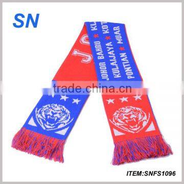 acrylic knitted custom logo fan scarf