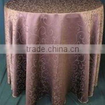 cheap high quality round polyester jacquard table cloth for wedding banquet