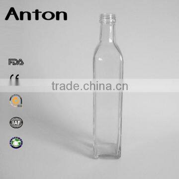 Wholesale 500ml square olive oil glass bottle with lids Screw Cap Sealing