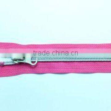 5# nylon zipper silver teeth zipper close end with thumb puller zipper plastic bottom stoper coate zipper