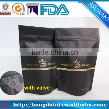 wholesale mylar matt black zip lock coffee bags with one way valve                        
                                                                                Supplier's Choice