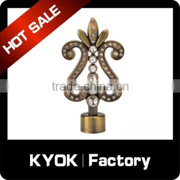 KYOK modern swivel curtain rod finials, drapery rod finial, chrome plated curtain rod finial