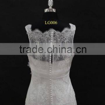 2016 New French Lace Small A-line Wedding Dress With Hand-made Flower photo-6