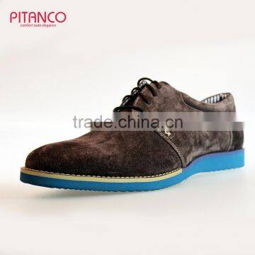 Young men style swede leather lace-up casual shoes