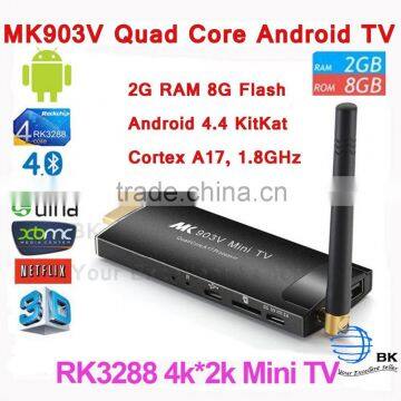 RK3288 Quad Core 1.8GHz MK903V Mini TV Box Android 4.4 Dongle Stick 2G/8G WIFI