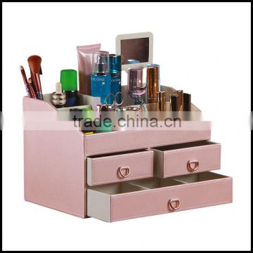 Leather cosmetic bo with mirror, high quality, cosmetic bo, cosmetic bo, new product