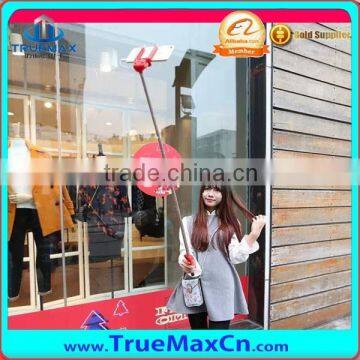 Mini cute cartoon lips style monopod for smart phone , handeld selfie stick wired monopod