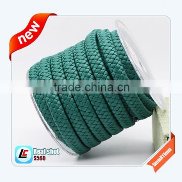 5mm Wide genuine delicated new knitted leather string in fashion