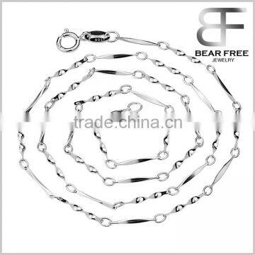 Custom 925 Sterling Silver Twisted neck Link chain Necklace Width 1.2mm, Matching Chain for Pendant