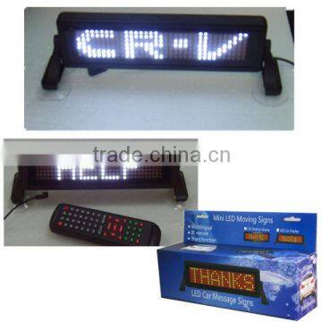 5V/12V+Black plastic frame+ Remote control&PC sofoware communication+ Semi-outdoor+Front&Rear window+W Co.+LED car display board