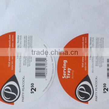 80g art paper OEM self adhesive barcode shipping label sticker