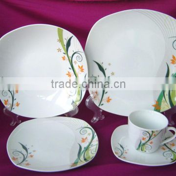 Square shape Turkish ceramic dinner set porcelain plate