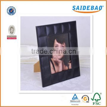 Custom design pu/genuine leather photo frame