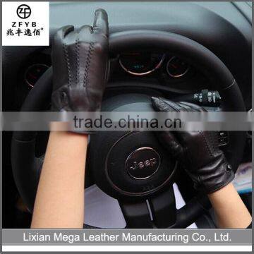 2016 new design Ladies Wearing Belt Leather Gloves