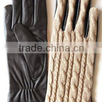 Alibaba Wholesale Classical Black Knitted Lining Leather Winter Gloves