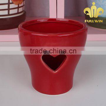 Heart Pattern Ceramic Table Planter Garden Planter Flower Pot for Webbing and Valentine's Day Decoration photo-5