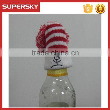 C1681 Santa wine bottle hat knit pattern