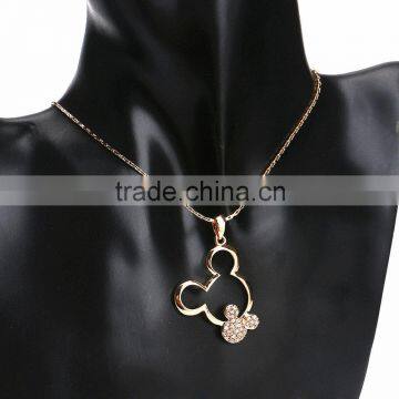 Cartoon Animal Designs Pendant 18k White/Yellow Gold Plated Austrian Crystal Rhinestone Alloy Chain Statement Necklace photo-3