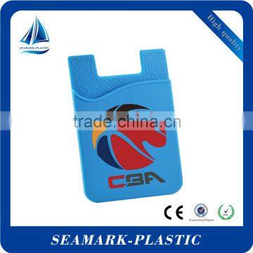 2016 cheap custom logo printed silicone cell phone sticker card holder attach to the back of smart phone