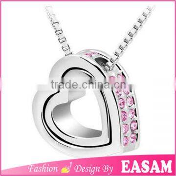 Easam Fashionable Eternal Love Double Heart Crytsal Gold Jewelry Quality Choice photo-2