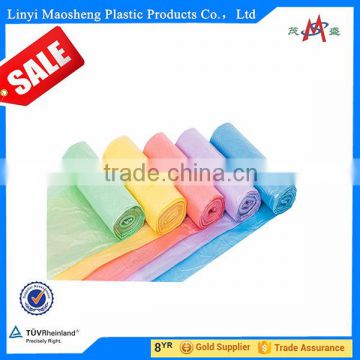 blue green purple garbage all color plastic bags on roll without logo lable